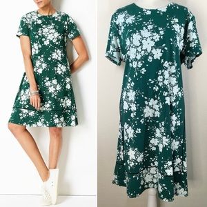 J JILL Wearever Midi Shift Dress Stretchy Travel Career Casual Vacation Green L